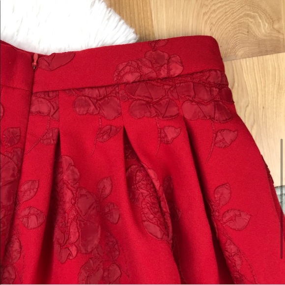 HOST PICK 2/21! ELLE // red pleated floral midi skirt - Picture 5 of 7